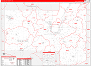 Fond du Lac County Wall Map Red Line Style